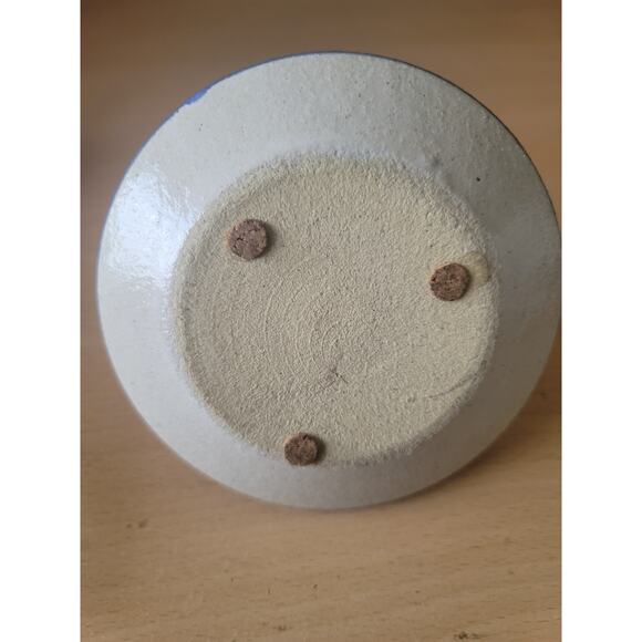 Rustic Salt Glazed Stoneware Art Pottery Candle Holder - Picture 3 of 3